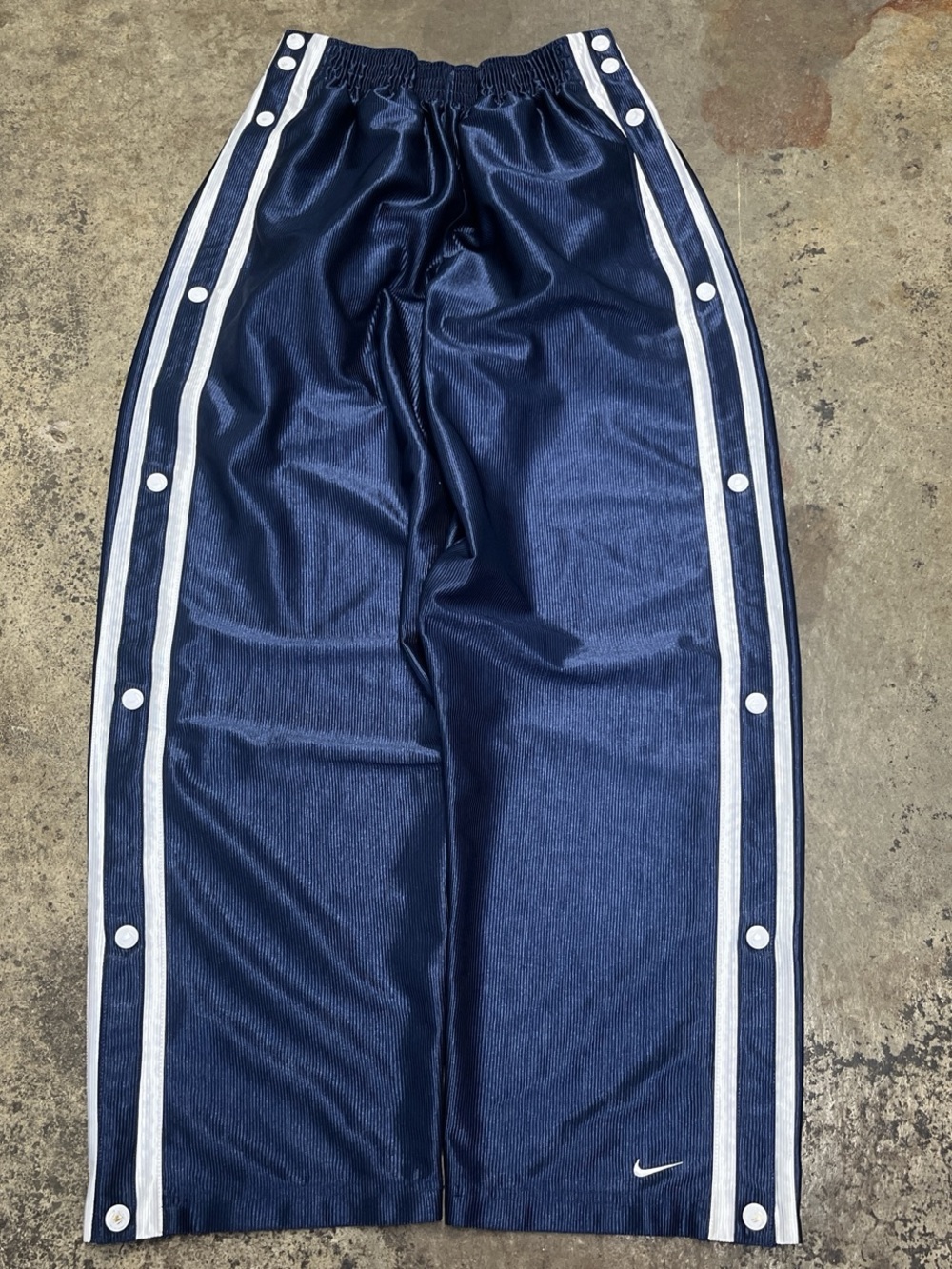 Y2K Nike Snap Track Pants Men’s Medium Chrome Blue Heavyweight Baggy Grail Rare